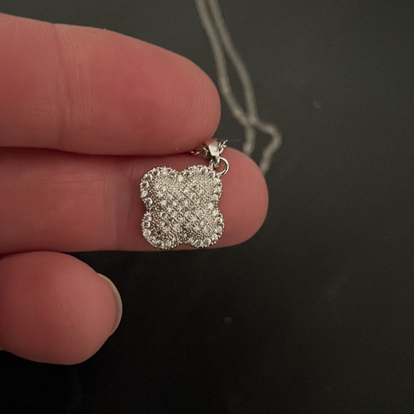 Nikola Valenti White Gold Plated
Pave Clover Necklace - Picture 5 of 5